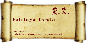 Reisinger Karola névjegykártya